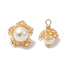 20Pcs Cylinder Seed Beaded Flower Pendants PALLOY-MZ00704-5