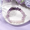 Natural AmethystChips Beaded Stretch Bracelets for Women BJEW-TA00557-01-1