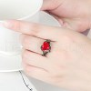 Heart Brass Micro Pave Cubic Zirconia Finger Rings FS-WG4D14B-04-2