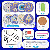DIY Evil Eye Pattern Coaster Diamond Painting Kits DIY-TAC0016-54-4