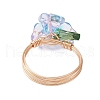 Electroplate Glass Beaded Rings RJEW-TA00195-5