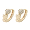 Brass Clear Cubic Zirconia Hoop Earrings EJEW-Q014-07G-2