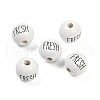 Spray Painted Wood European Beads WOOD-F017-09C-1