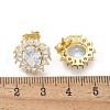 Brass Micro Pave Clear Cubic Zirconia Stud Earrings EJEW-C139-05G-5