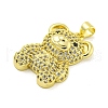 Brass Micro Pave Clear Cubic Zirconia Pendants KK-R159-12G-01-2