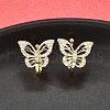 Brass Micro Pave Clear Cubic Zirconia Cuff Earrings EJEW-F370-23G-4