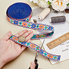   10 Yards Ethnic Style Polyester Jacquard Flower Ribbon OCOR-PH0004-86C-3