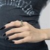 925 Sterling Silver with Cubic Zirconia Open Cuff Rings for Women FS-WGE1194-01-5