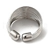 Brass Multi Wire Wrap Open Cuff Ring RJEW-C037-02P-3