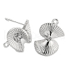 Brass Micro Pave Cubic Zirconia Stud Earring Findings KK-U015-04P-2