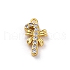 Christmas Series Brass Micro Pave Cubic Zirconia Pendants KK-Q010-01G-02-1