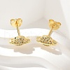 Brass Micro Pave Clear Cubic Zirconia Stud Earrings EJEW-A128-03G-5