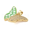 Brass Micro Pave Cubic Zirconia Pendants KK-K385-049G-3
