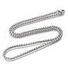Non-Tarnish 201 Stainless Steel Box Chain Necklace STAS-S105-JN929-1-50-3