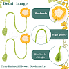 CRASPIRE 5Pcs 5 Styles Woolen Yarn Crochet Plant Bookmarks AJEW-CP0007-95A-6