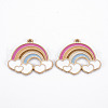 Rack Plating Alloy Enamel Pendants ENAM-S126-040-NR-2