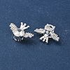 Brass Micro Pave Clear Cubic Zirconia Beads KK-G531-05S-2