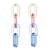 2Pair 2 Color Candy Color Acrylic Cable Chain Tassel Dangle Stud Earrings for Women EJEW-JE04769-8
