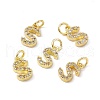 Real 18K Gold Plated Brass Micro Pave Clear Cubic Zirconia Charms KK-E068-VB452-S-4