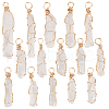 15Pcs Natural Quartz Crystal Pendants PALLOY-AB00134-1