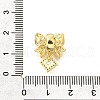 Bowknot & Rhombus Brass Micro Pave Clear Cubic Zirconia European Beads KK-V008-35G-3