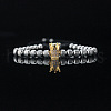 304 Stainless Steel Micro Pave Cubic Zirconia Braided Beads Bracelets WG0F93D-31-1