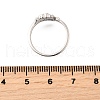 Heart 925 Sterling Silver Cubic Zirconia Cuff Rings for Women RJEW-S631-03P-5