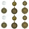 DIY Blank Round Glass & Tibetan Style Alloy Pendant Making Kits DIY-FS0006-10-1