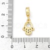 Brass Micro Pave Cubic Zirconia European Dangle Charm KK-U062-24G-3