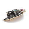 Horse's Head Alloy Rhinestone Brooches JEWB-E041-18AB-02-2