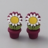 Sunflower Flowerpot Food Grade Eco-Friendly Silicone Beads SIL-TAC0002-20A-1