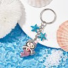 Mermaid Opaque Resin Pendant Keychain X1-KEYC-JKC00624-05-2