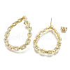 Brass Micro Pave Cubic Zirconia Stud Earrings EJEW-S208-120A-NF-2