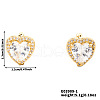 Fashionable Brass Clear Cubic Zirconia Heart Hoop Earrings JH8466-1-5