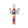 Synthetic Turquoise Beads Pendant PALLOY-JF01918-2