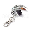 Wire Wrapped Chakra Synthetic & Natural Mixed Stone & Alloy Moon Pendant Decorations HJEW-JM01575-3