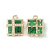 Brass Pave Cubic Zirconia Pendants KK-G462-44KCG-03-1