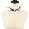 Gothic Style Alloy Spiked Rivet Imitation Leather Choker Necklaces FS-WGF47C0-01-1