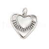 Brass Pave Natural White Shell Heart Charms with Jump Rings KK-S522-08A-P-1