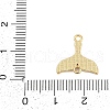 Brass & Synthetic Opal Whale Tail Connector Charms KK-I723-46G-3