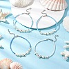 4Pcs 4 Colors Summer Natural Shell & Synthetic Magnesite Star & Glass Seed Beaded Anklets AJEW-AN00680-1
