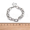 304 Stainless Steel Oval Link Chains Bracelets for Men & Women BJEW-D042-50P-5