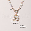 Shiny Family Theme Brass Micro Pave Cubic Zirconia Pendant Necklaces VW3054-2-1