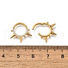 304 Stainless Steel Micro Pave Clear Cubic Zirconia 3 Spiked Cone Round Hoop Nose Rings AJEW-D306-10G-2