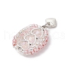 Glass Seed Beaded Hot Air Balloon Pendants PALLOY-MZ00662-02-4