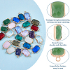 FIBLOOM 24Pcs 12 Colors Alloy Faceted Glass Connector Charms FIND-FI0001-08B-4