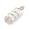 Natural White Jade Double Terminal Pointed Pendants PALLOY-JF01686-05-3