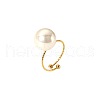 Vintage Chic Stainless Steel & White Round Imitation Pearl Cuff Rings UZ5411-3-2
