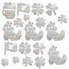 19Pcs Waterproof PVC Colored Laser Stained Window Film Adhesive Stickers DIY-WH0256-098-1