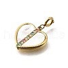 Heart 304 Stainless Steel Rhinestone Pendant Decorations STAS-H202-04G-03-2